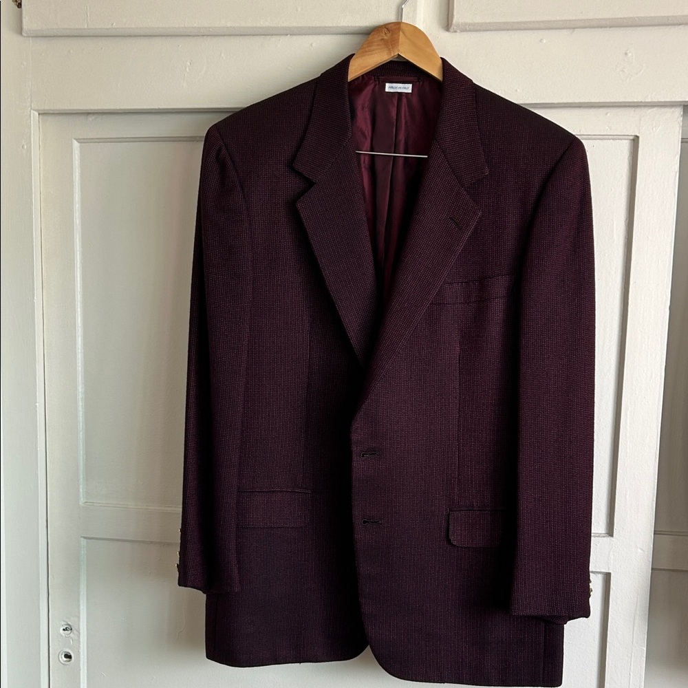 Brioni Men’s Rich Burgundy Sport Coat 75% Wool 25% Silk Made in Italy 🇮🇹 - Picture 3 of 12